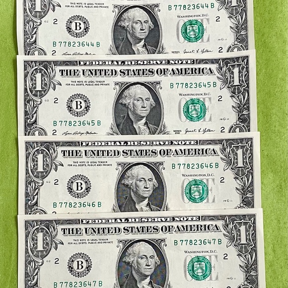 U.S. Mint Currency Other - 2021 Sequential Dollar Bills (4) B Series